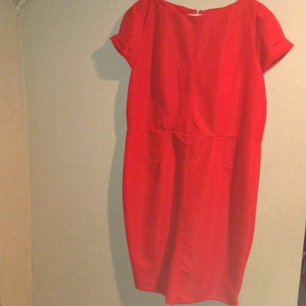Red Textured Lightweight Midi Closet Dress Made in the UK 20